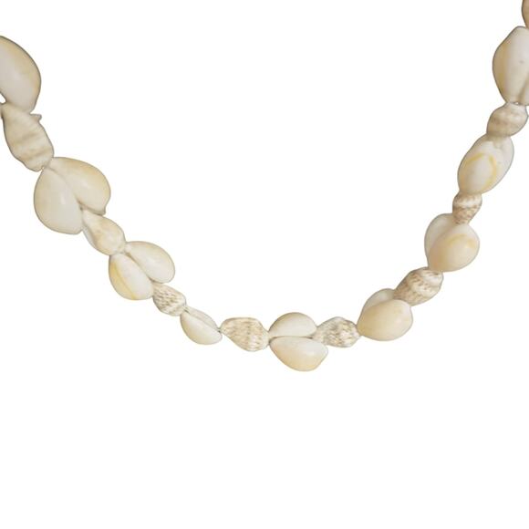 Hawaiian Cowrie Sea Shell Necklace 16" Boho Clapless Long Beachy 90s Conch 3pc - Picture 2 of 12